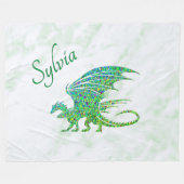 Verbazingwekkend mozaïek groene draak persoonlijk fleece deken (Voorkant (Horizontaal))