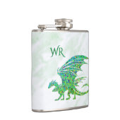 Verbazingwekkend mozaïek groene draak persoonlijk heupfles (Rechts)