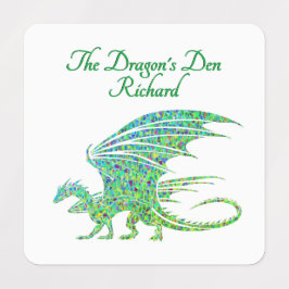 Verbazingwekkend mozaïek groene draak persoonlijk labels