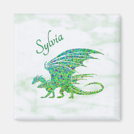 Verbazingwekkend mozaïek groene draak persoonlijk magneet