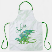 Verbazingwekkend mozaïek groene draak persoonlijk schort (Voorkant)
