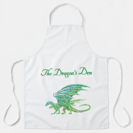 Verbazingwekkend mozaïek groene draak persoonlijk schort