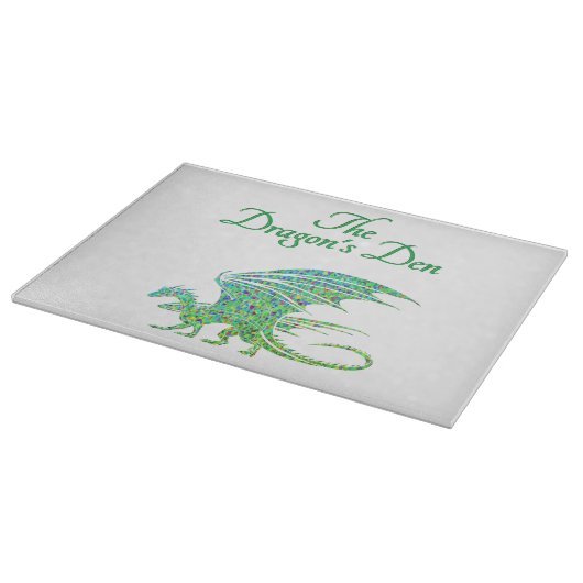 Verbazingwekkend mozaïek groene draak persoonlijk snijplank (Hoek)