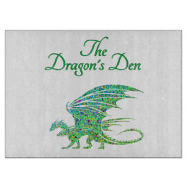 Verbazingwekkend mozaïek groene draak persoonlijk  snijplank