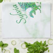 Verbazingwekkend mozaïek groene draak persoonlijk theedoek (Gevouwen)