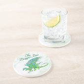 Verbazingwekkend mozaïek groene draak persoonlijk zandsteen onderzetter (Zijkant)