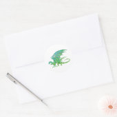 Verbazingwekkend Mozaïek Groene Draak Ronde Sticker (Envelop)