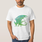 Verbazingwekkend Mozaïek Groene Draak T-shirt (Voorkant)