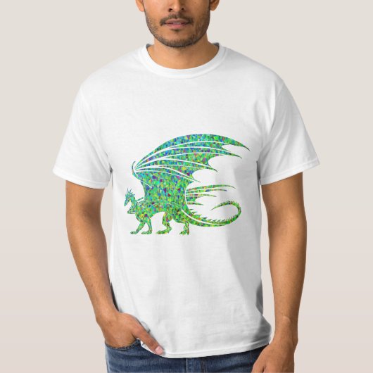 Verbazingwekkend Mozaïek Groene Draak T-shirt (Voorkant)