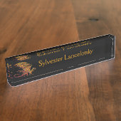 Verbazingwekkend mozaïekdraak persoonlijk naambordje (Zijkant)