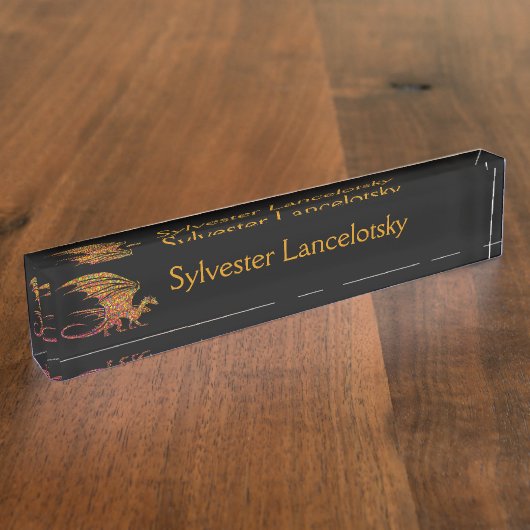 Verbazingwekkend mozaïekdraak persoonlijk naambordje (Zijkant)