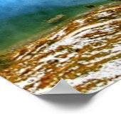 verbazingwekkend natuur blauw meer in de bergen poster (Hoek)