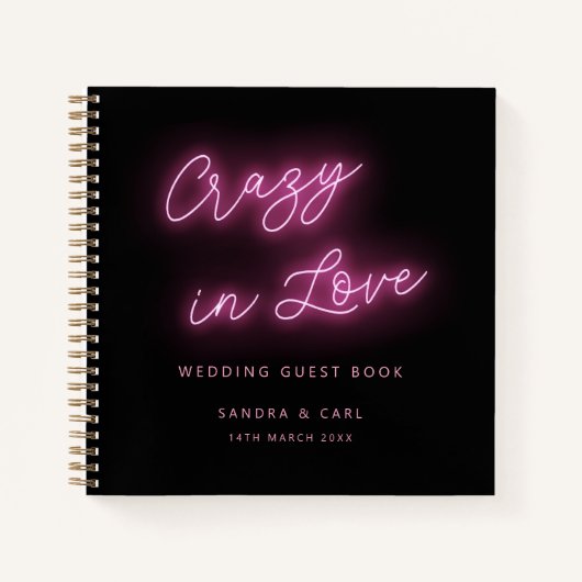 Verbazingwekkend Neon Glow Wedding Guestbook Notitieboek (Voorkant)