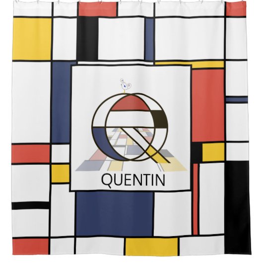 Verbazingwekkend neoplasticisme Art Monogram. Brie Douchegordijn (Voorkant)