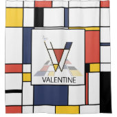 Verbazingwekkend neoplasticisme Art Monogram. Brie Douchegordijn (Voorkant)