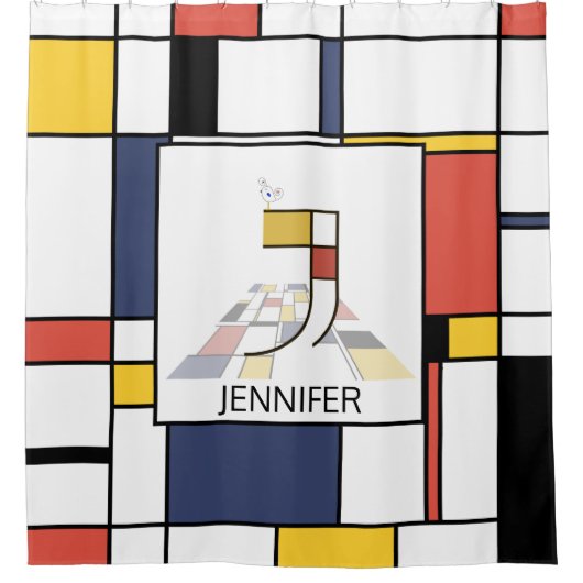 Verbazingwekkend neoplasticisme Art Monogram. Brie Douchegordijn (Voorkant)