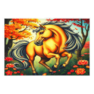 VERBAZINGWEKKEND PAARD FOTO AFDRUK