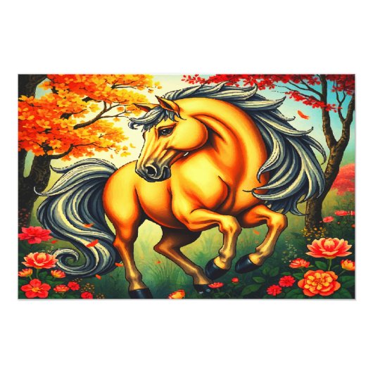 VERBAZINGWEKKEND PAARD FOTO AFDRUK (Voorkant)