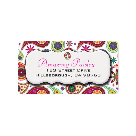 Verbazingwekkend Paisley adreslabel Etiket (Voorkant)