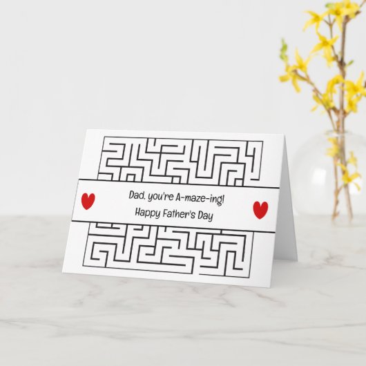 Verbazingwekkend papa grappig doolhof thema Vaderd Kaart (Gele Bloem)