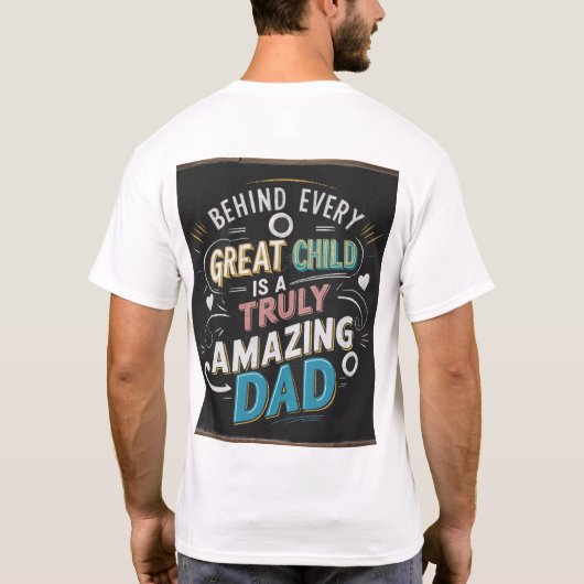 Verbazingwekkend papa T-shirt: Vier geweldige vade T-shirt (Achterkant)