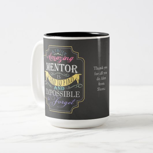 Verbazingwekkend personaliseer mentor dank u gesch tweekleurige koffiemok (Voorkant links)