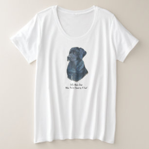 Verbazingwekkend portret met zwarte labrador hond grote maat t-shirt