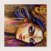 Verbazingwekkend realistische zigeunerdame Triptyc Legpuzzel (Horizontaal)