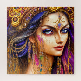 Verbazingwekkend realistische zigeunerdame Triptyc Legpuzzel