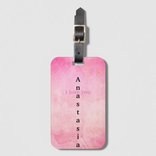 Verbazingwekkend Roze Aquarel Bagagelabel (Voorkant (verticaal))