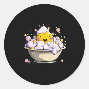 Verbazingwekkend schuim en bubbelbadkostuum voor j ronde sticker