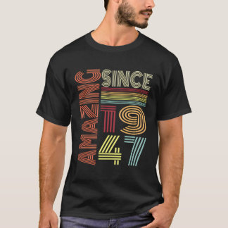Verbazingwekkend sinds 1947  Retro Style Birthday  T-shirt