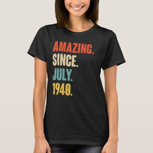 Verbazingwekkend sinds juli 1940 82 jaar oud cadea t-shirt (Voorkant)