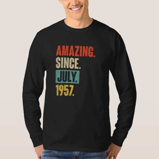 Verbazingwekkend sinds juli 1957 65 jaar oud en 65 t-shirt (Voorkant)