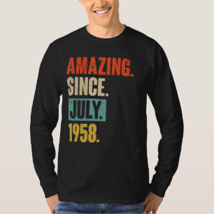 Verbazingwekkend sinds juli 1958 64 jaar oud 64e v t-shirt