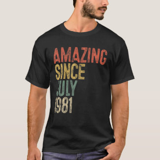 Verbazingwekkend sinds juli 1981 Mannen Vrouw 40e  T-shirt