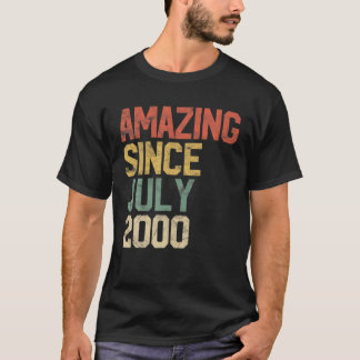 Verbazingwekkend sinds juli 2000 20e verjaardag 20 t-shirt
