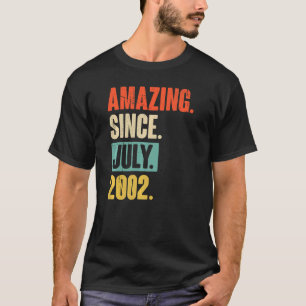 Verbazingwekkend sinds juli 2002 20 jaar oud 20e v t-shirt
