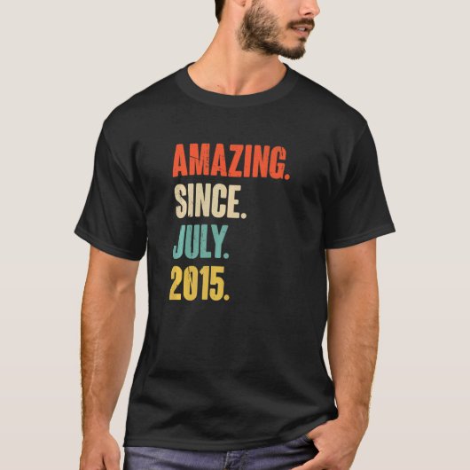 Verbazingwekkend sinds juli 2015 7 jaar oud 7e ver t-shirt (Voorkant)