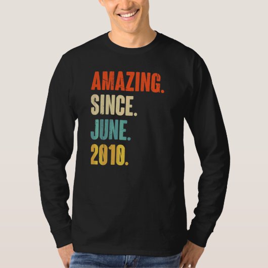 Verbazingwekkend sinds juni 2010 12 jaar oude 12e t-shirt (Voorkant)