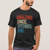 Verbazingwekkend sinds september 1990 32e verjaard t-shirt (Voorkant)