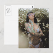 Verbazingwekkend! Tattooed Beauty Bikini Girl Foto Briefkaart (Voorkant / Achterkant)