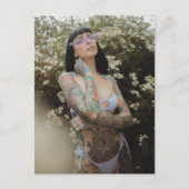 Verbazingwekkend! Tattooed Beauty Bikini Girl Foto Briefkaart (Voorkant)