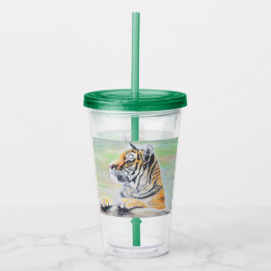 Verbazingwekkend tijger schilderen acryl drinkbeker
