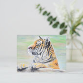Verbazingwekkend tijger schilderen briefkaart (Staand voorkant)