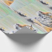 Verbazingwekkend tijger schilderen cadeaupapier (Hoek)