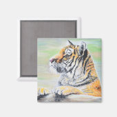 Verbazingwekkend tijger schilderen magneet (Voorkant / Achterkant)