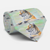 Verbazingwekkend tijger schilderen stropdas (Opgerold)
