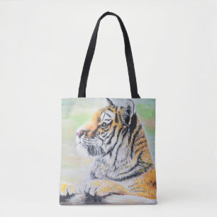 Verbazingwekkend tijger schilderen tote bag