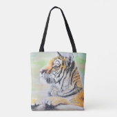 Verbazingwekkend tijger schilderen tote bag (Achterkant)